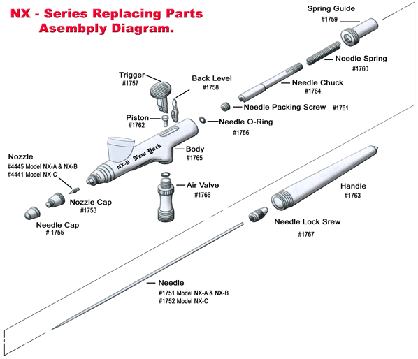 Airbrush Airbrush Equipment N/X Airbrush Gun Parts Replacement