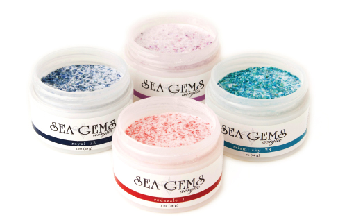 Acrylic Systems Colored Powders Glam And Glits Sea Sea Gems Acrylic